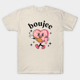 Boujee Valentines Day Heart Bougie Girlfriend Coffee Lover T-Shirt